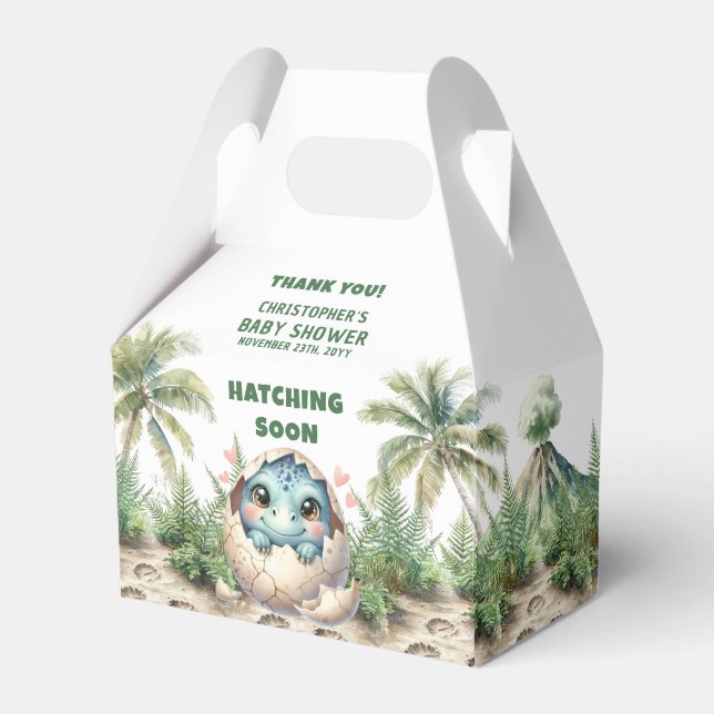 Hatching Soon Favor Box for Baby Boys (Front Side)