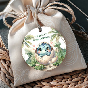 Hatching Soon Favor Tags Baby Dino Shower Decor