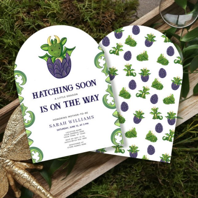 Hatching Soon Gender Neutral Dragon Baby Shower Invitation (Creator Uploaded)