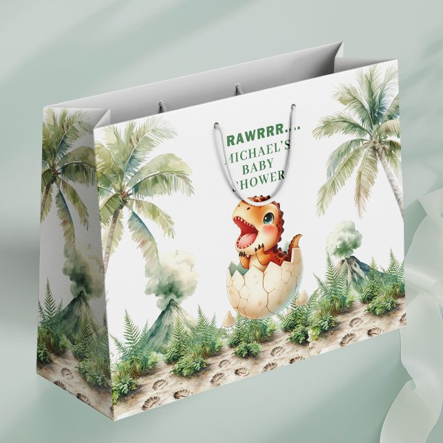Hatching Soon Gift Bag for Baby Dino Shower (Hatching Soon Gift Bag for Baby Dino Shower)