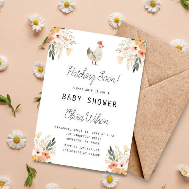 Hatching Soon Spring Chicken Baby Shower Invitation (Creator Uploaded)