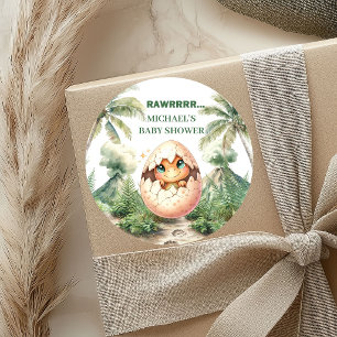 Hatching Soon Stickers Cute Baby Dino Design