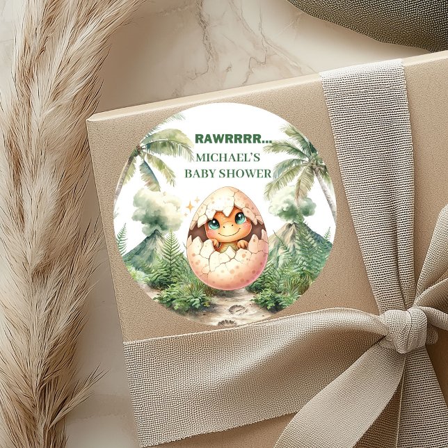 Hatching Soon Stickers Cute Baby Dino Design (Hatching Soon Stickers Cute Baby Dino Design)