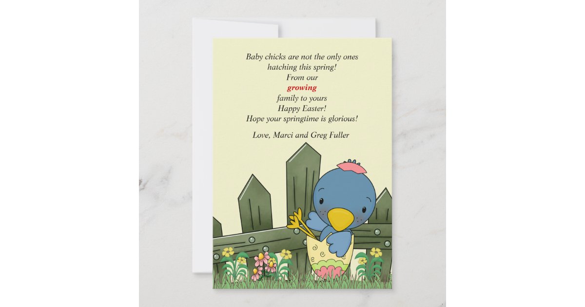 Hatchling Bird Pregnancy Announcement and Easter C | Zazzle