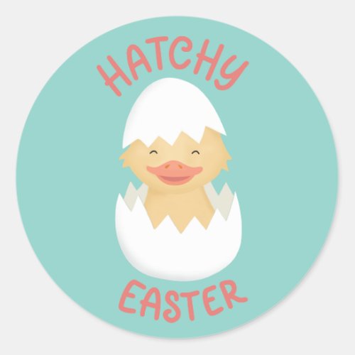 Hatchy Easter cute hatching chick  Classic Round Sticker