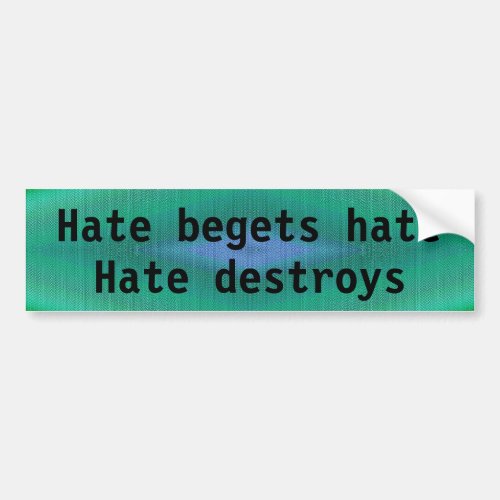 Hate Begets Hate Bumper Sticker