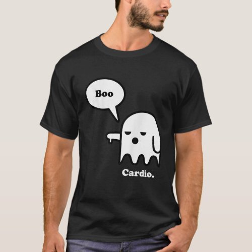 Hate Cardio Halloween Ghost Boo Funny Workout Gym  T_Shirt