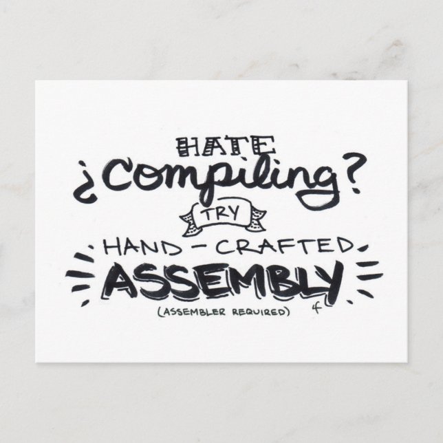 hate compiling? postcard (Front)