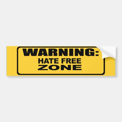 Hate Free Zone 2 Bumper Sticker