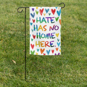 Hate Has No Home Here Colorful Heart Statement Art Garden Flag