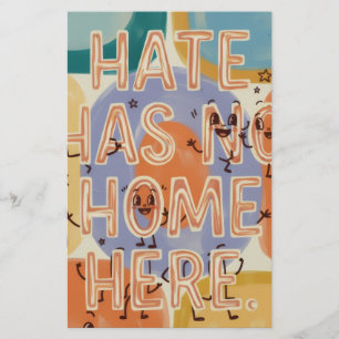 Hate Has No Home Here Playful Character Art Stationery