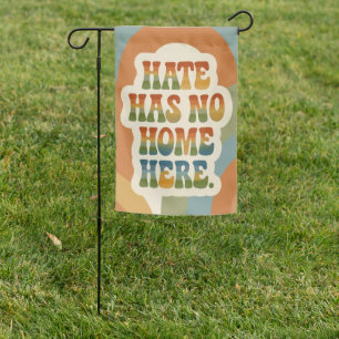 Hate Has No Home Here Retro Rainbow Garden Flag