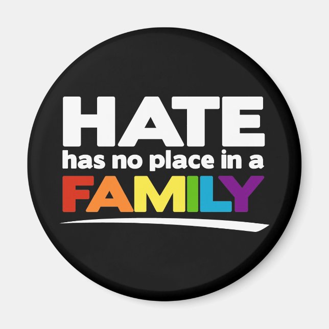 Hate Has No Place in a Family Magnet (Front)