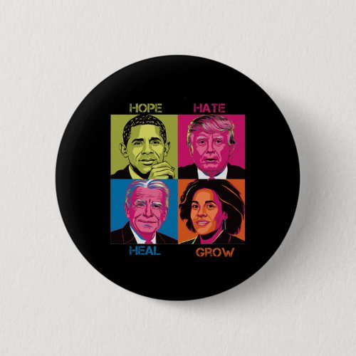 Hate Heal Grow Kamala Harris Cat Ladies For Presid Button