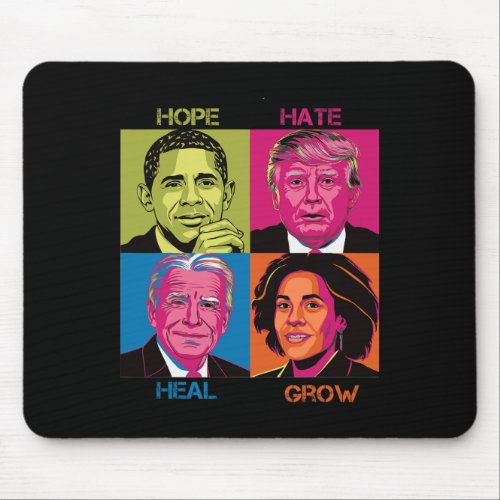 Hate Heal Grow Kamala Harris Cat Ladies For Presid Mouse Pad