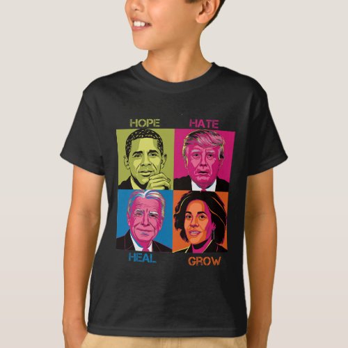 Hate Heal Grow Kamala Harris Cat Ladies For Presid T_Shirt