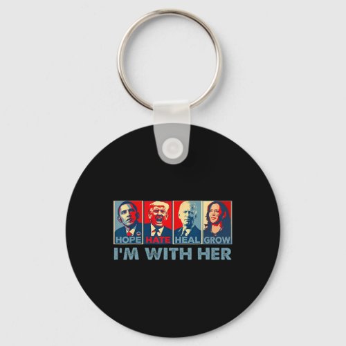 Hate Heal Grow Vote For 2024 President Kamala Harr Keychain