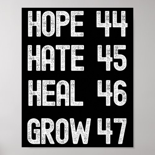 Hate Heal Grow Vote For 2024 President Kamala Harr Poster