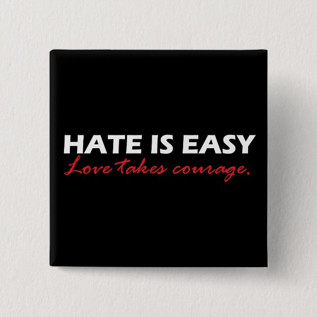 Hate is easy [black]. button (Front)