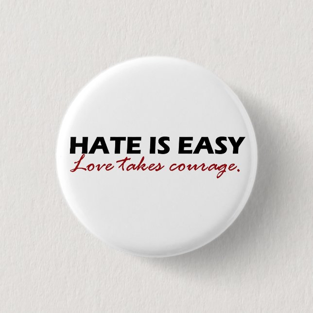 Hate is easy [button]. pinback button (Front)