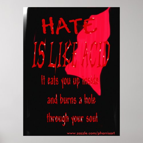 Hate Is Like Acid Blood Poster