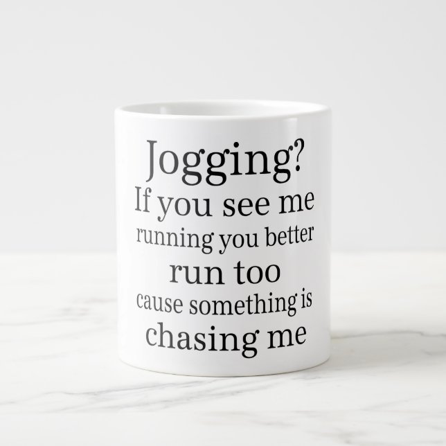 Hate Jogging Quote Large Coffee Mug (Front)
