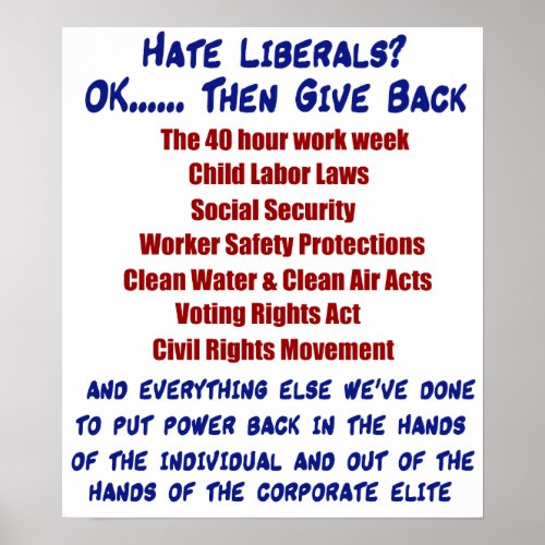 Hate Liberals Poster