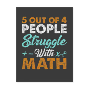 Hate Math Struggle Funny Mathematician Jokes Postcard