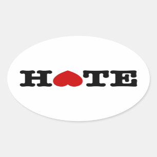 HATE OVAL STICKER