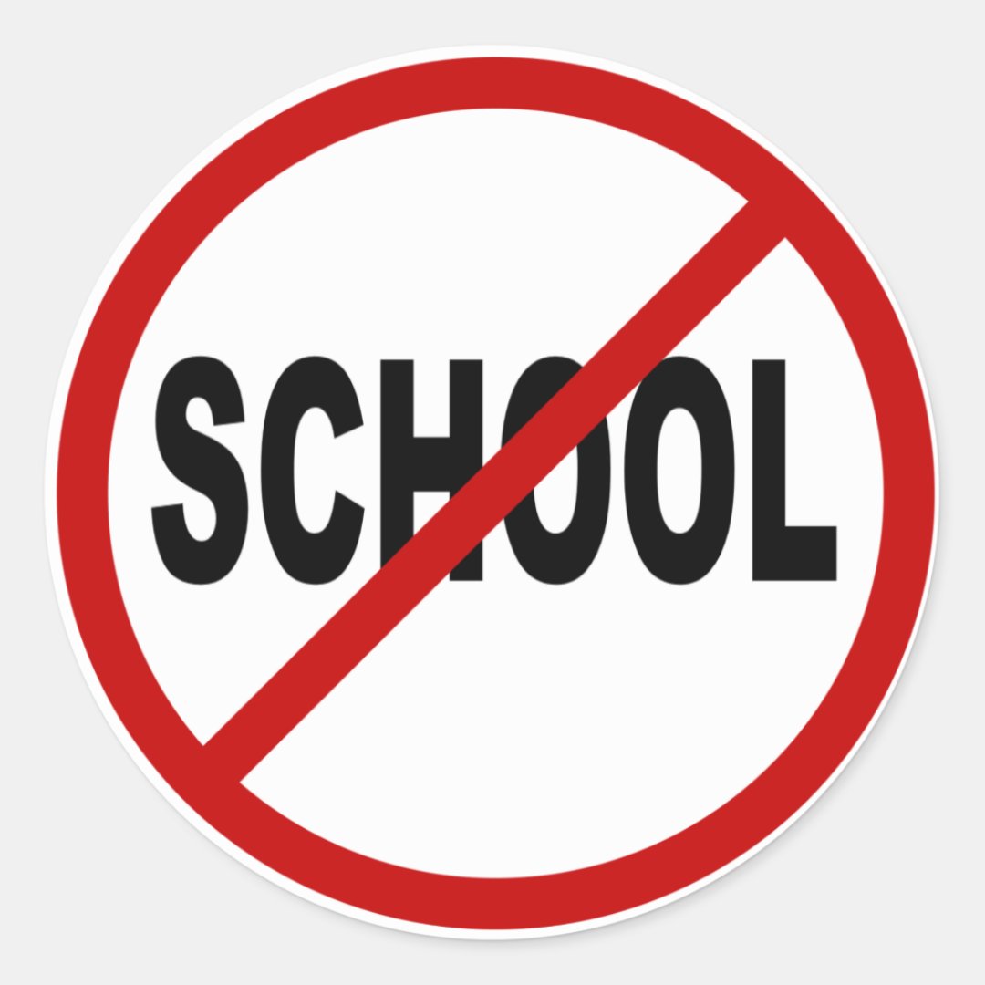 Hate School/No School Allowed Sign Statement Classic Round Sticker | Zazzle