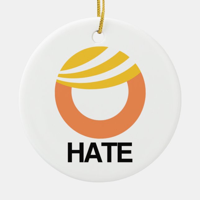 HATE (Trump) Ceramic Ornament (Front)
