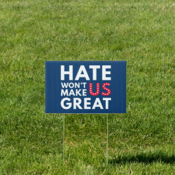 Humorvolle Gartenflagge – 'Hate Won’t Make Us Great' Dekoration Für Draußen