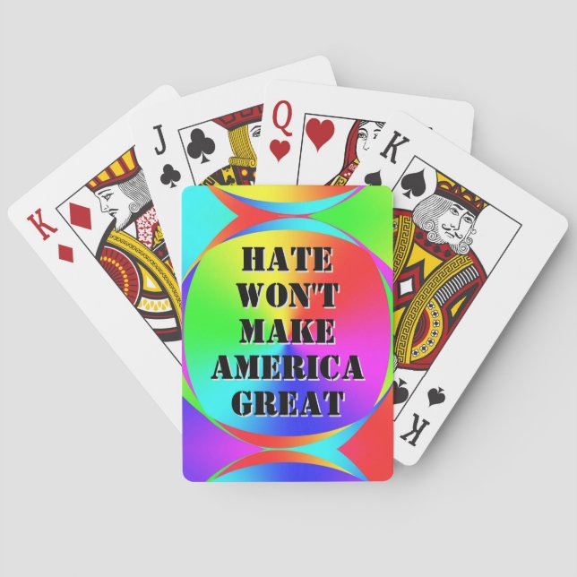Hate Won't Make America Great Poker Cards (Back)