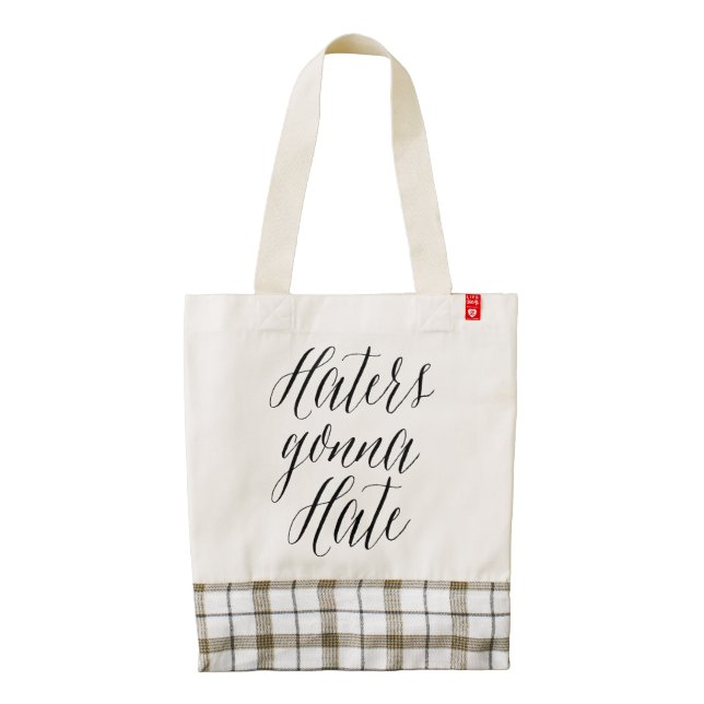 Haters Gonna Hate Modern Calligraphy HEART Bag (Back)
