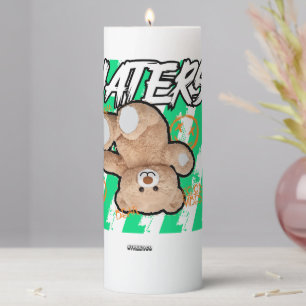 HATERS Teddy Bear - Embrace the Love with a Touch  Pillar Candle