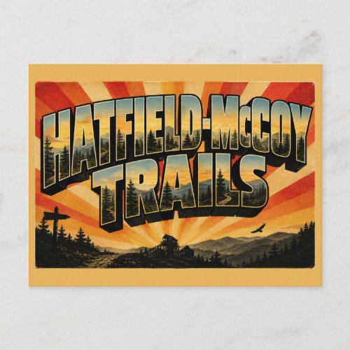 Hatfield-McCoy Trails WV Appalachian Mountains Art Postcard