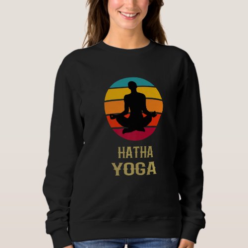 Hatha Yoga Vintage Sunset Design Yoga Teacher Yoga Sweatshirt