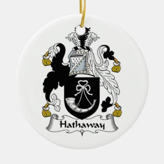 Hathaway Family Crest Ceramic Ornament