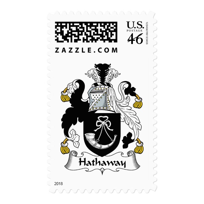 Hathaway Family Crest Postage Stamp