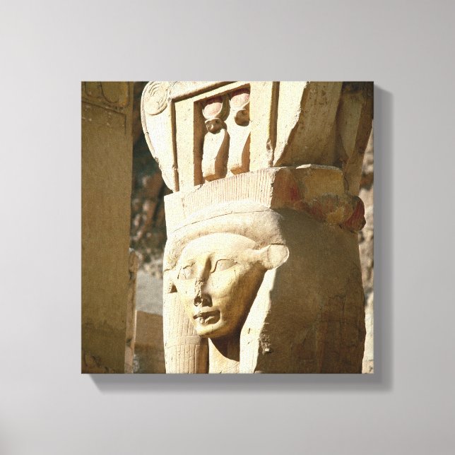 Hathor-headed column, from the Chapel of Canvas Print (Front)
