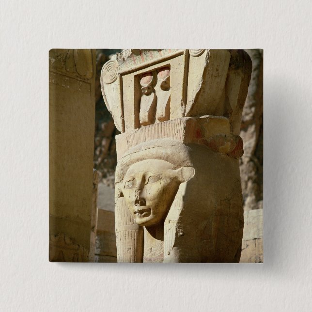 Hathor-headed column, from the Chapel of Pinback Button (Front)