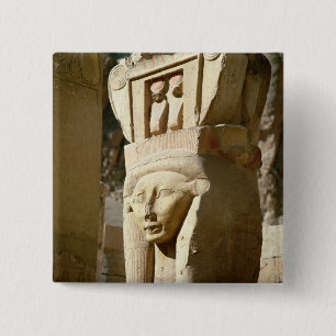 Hathor-headed column, from the Chapel of Pinback Button