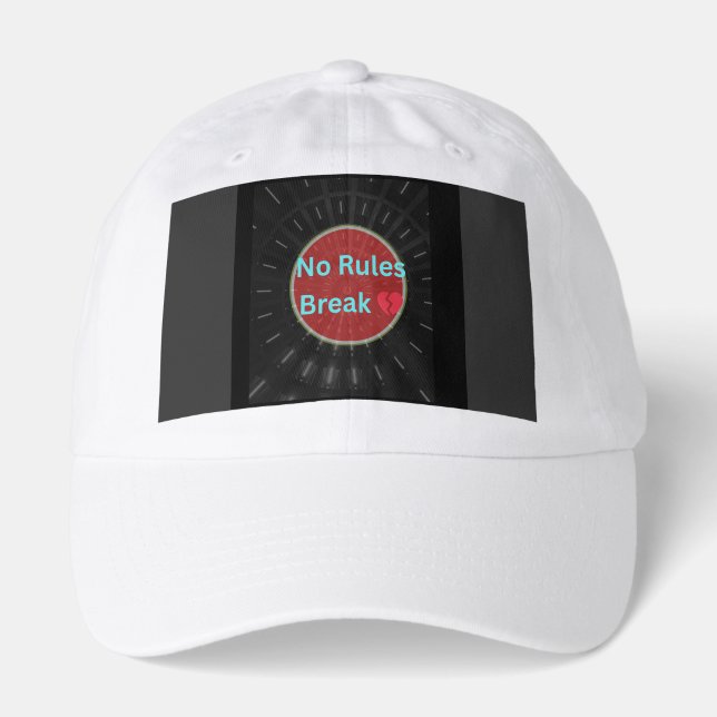 HatNo Rules Just Break Hearts Black Hoodie Hat (Front)