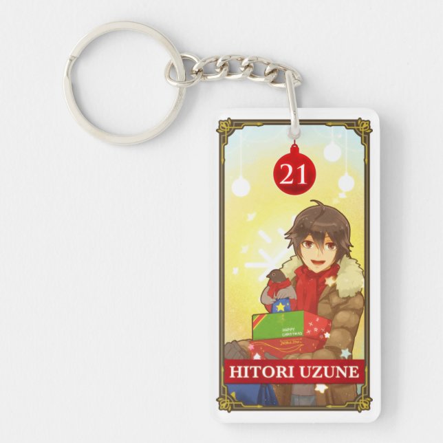 Hatoful Advent calendar 21: Hitori Uzune Keychain (Front)