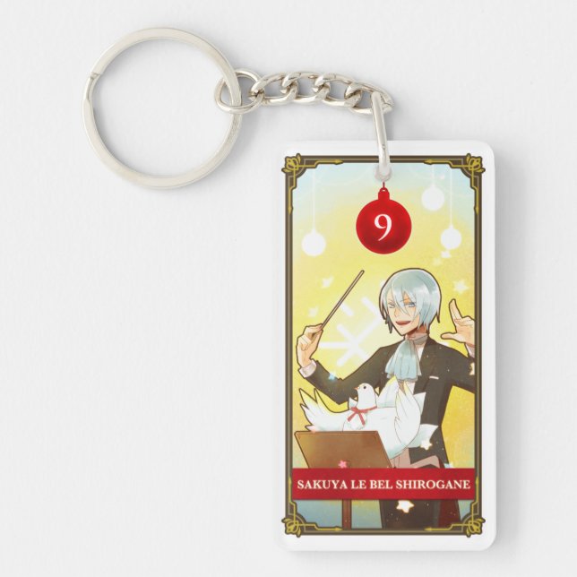 Hatoful Advent calendar 9: Sakuya Le Bel Shirogane Keychain (Front)