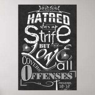 Hatred Stirs Up Strife But Love Covers all Offense Poster