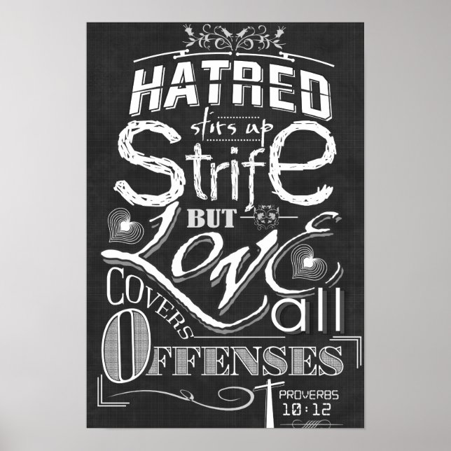 Hatred Stirs Up Strife But Love Covers all Offense Poster (Front)