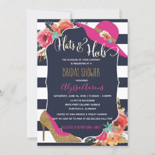 Hats and Heels Bridal Shower Invitation
