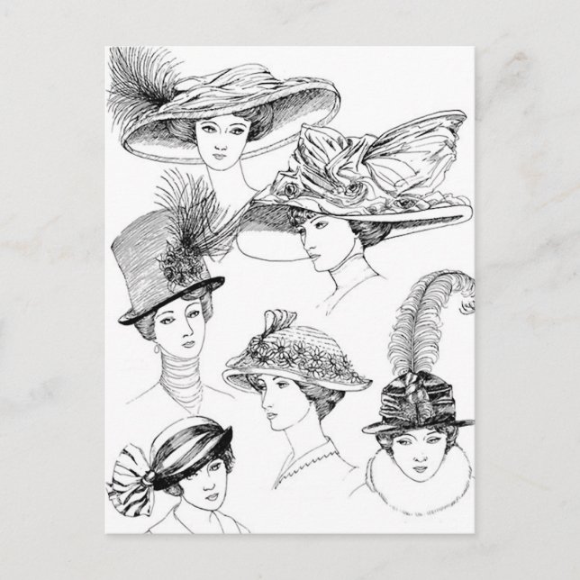 Hats and More Hats Postcard (Front)