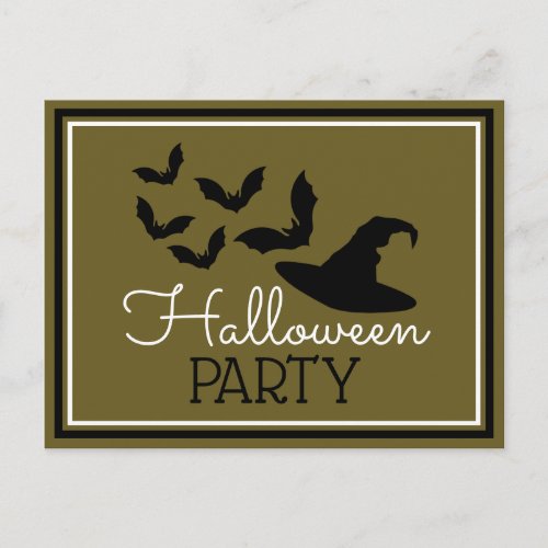 Hats  Bats Halloween Party Invitation